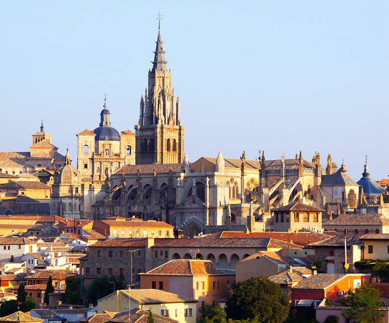 Toledo cathedral in summer morning